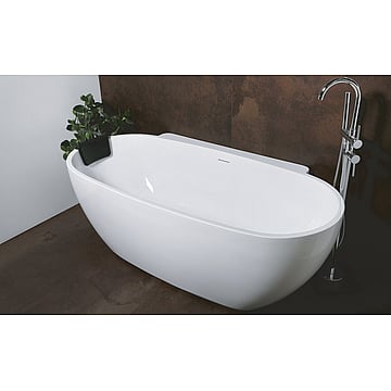Luca Sanitair back to wall bad rond 175x85x60 cm, wit glans