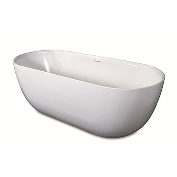 Luca Sanitair Primo vrijstaand bad van acryl inclusief afvoerset chroom 180 x 80 x 60 cm, glanzend wit