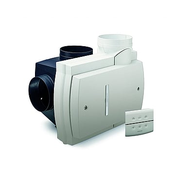 Orcon Compact-10RHB mechanische ventilatiebox met RF bediening, vochtsensor en randaardestekker 28 x 36 x 33,5 cm, wit