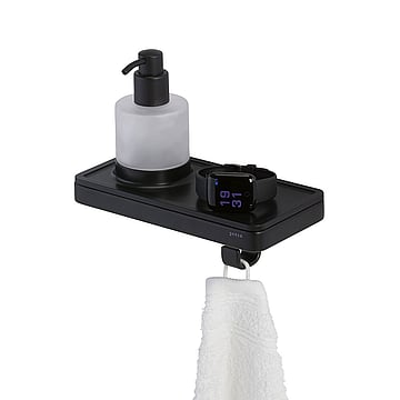 Geesa Frame zeepdispenser met planchet en haak 21 x 10,8 x 20,5 cm, zwart