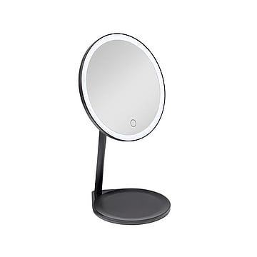 Sub Bjorn ronde make-up spiegel 3x vergrotend met LED-verlichting, mat zwart