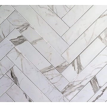 Cifre Cerámica Statuario keramische tegelstroken marmerlook gerectificeerd 10 x 60 cm, mat wit