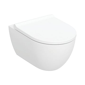 Geberit Acanto wc-pack, hangend toilet 53 cm met KeraTect, diepspoel, TurboFlush en spoelrandloos, met softclose en quick-release toiletzitting, wit