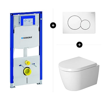 Geberit UP320 toiletset - inclusief Geberit Sigma bedieningsplaat & Duravit Me by Starck wandcloset compact pack