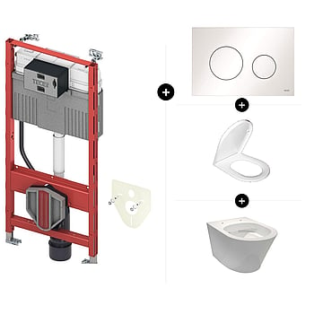 Sub 104 toiletset - inclusief TECE inbouwreservoir met Uni-spoelkast, bedieningspaneel en toiletzitting met softclose en quick release