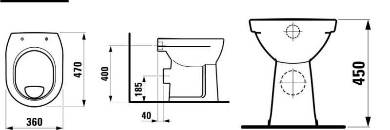 Laufen PRO toilet vlakspoel PK verhoogd(+6 cm ) wit