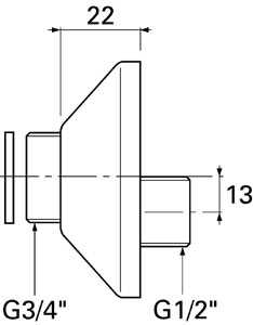 Venlo set s-koppelingen met roset 1 2"x3 4" chroom