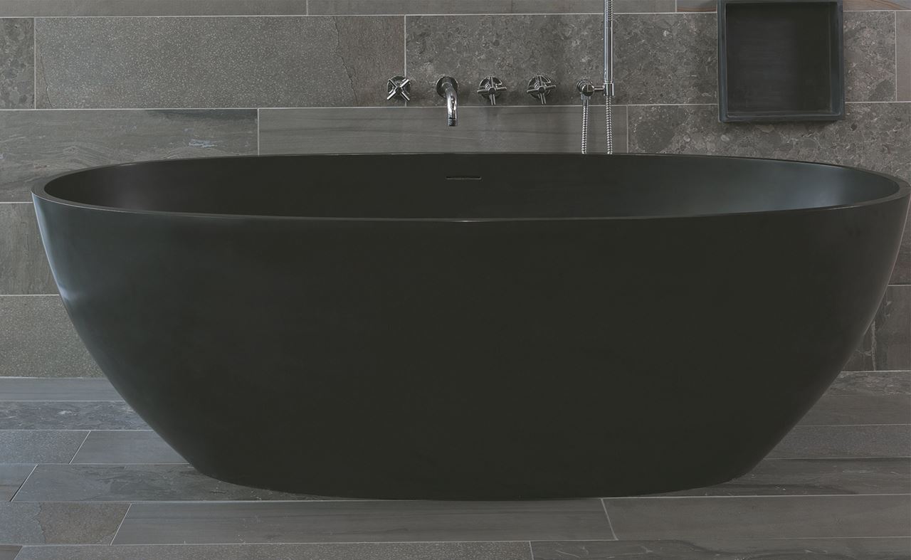 Luca Sanitair Luva vrijstaand bad van solid surface inclusief afvoerset chroom 180 x 93 x 56 cm, mat