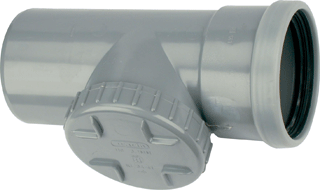 Wavin schuiffitting met 2 aansluiting Wafix SN4 PVC grijs