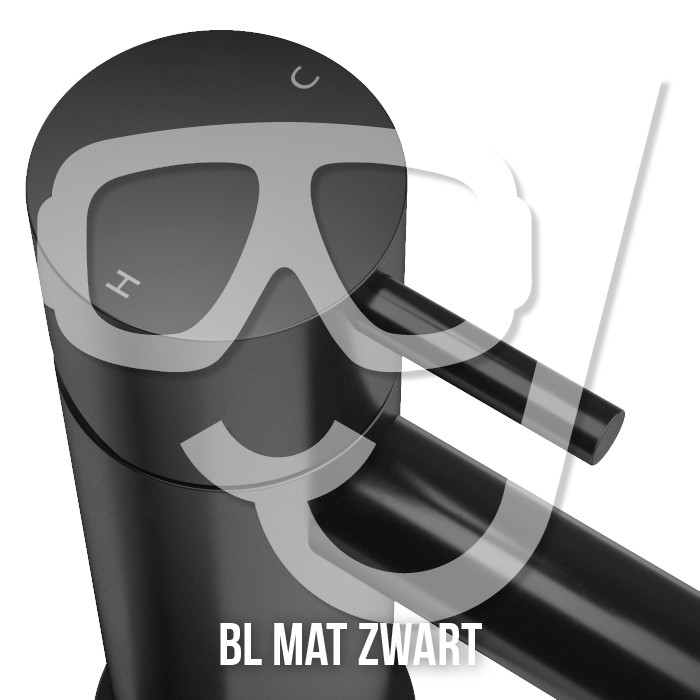 Hotbath Cobber afbouwdeel voor inbouwdouchethermostaat HBCB7067 met horizontale plaatsing, mat zwart