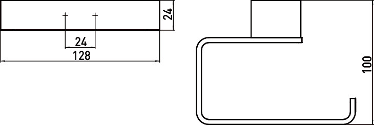 Emco Loft toiletrolhouder zonder klep 2 4 x 12 8 x 10 cm zwart