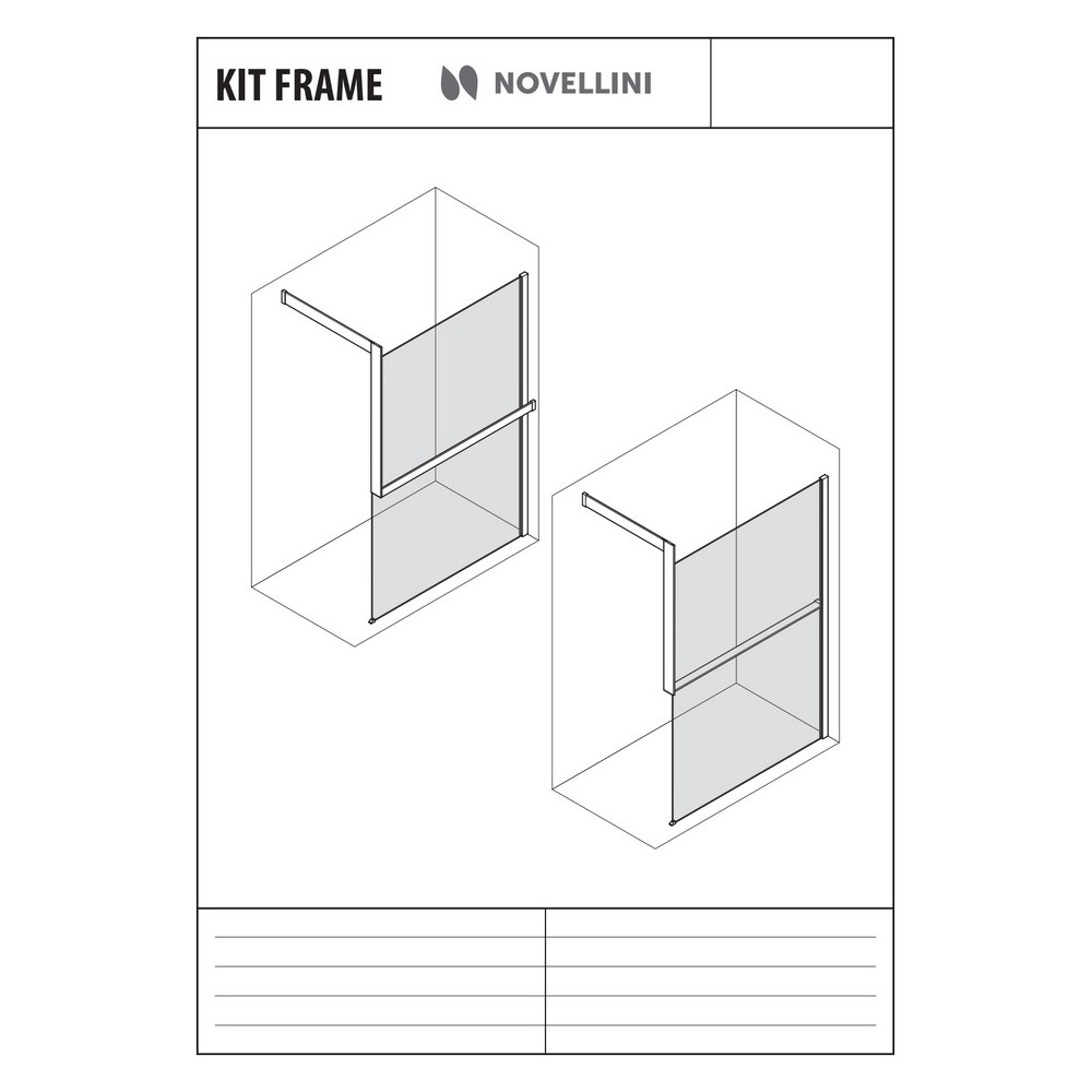 Novellini Kuadra Kit frame plafondbevestiging voor handdoekhouder links mat wit