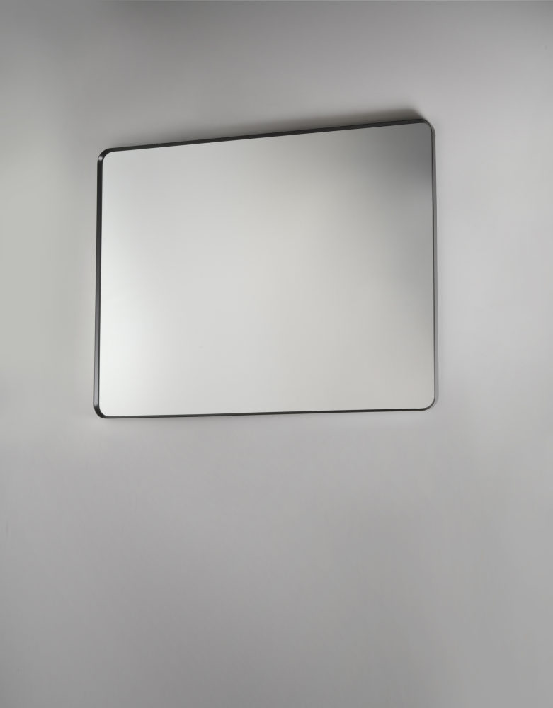 Sub 148 rechthoekige spiegel met ronde hoeken 80 x 120 cm mat zwart