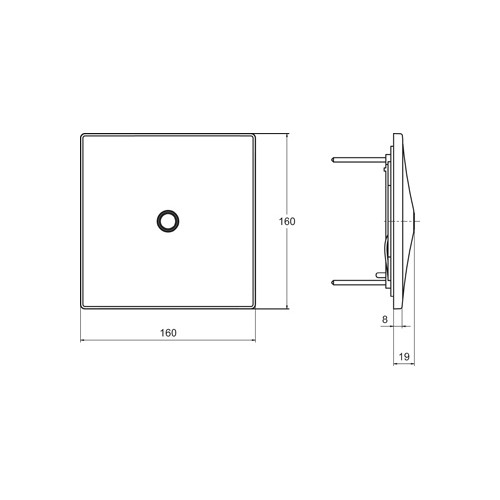 Ideal Standard elektronische urinoirspoeler v. wandinbouw diepte 19mm