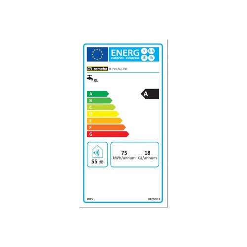Remeha EF pro gasboiler HR gesloten uitvoering pro 56/230 227L 56kW m. energielabel A