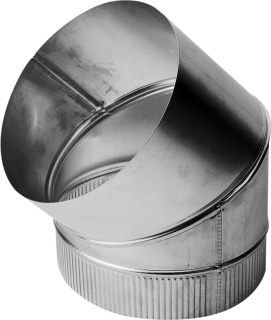 Burgerhout rookgasafvoerbocht Ø250mm 45° Aluminium enkelwandig segment 400450156