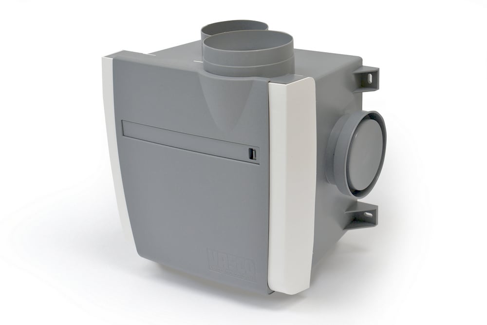 VASCO woonhuis ventilator unit C400 Basic RF inclusief RF schakelaar instelbaar tot 400m3 h met continue debietmeting en regeling