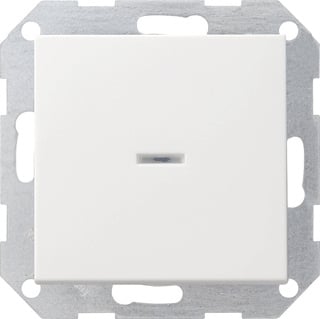 GIRA System 55 drukvlak-controleschakelaar 2-polig zuiver wit mat