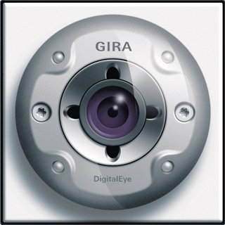 GIRA VIDEO TX44 kunststof inbouw kleuren camera tbv deurintercom. PAL zilver