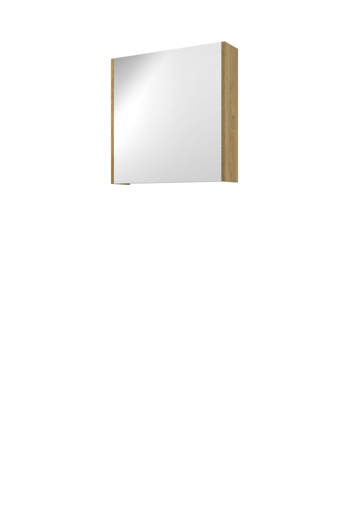 Proline Comfort spiegelkast met spiegels aan binnen- en buitenzijde en 1 deur 60 x 60 x 14 cm ideal oak