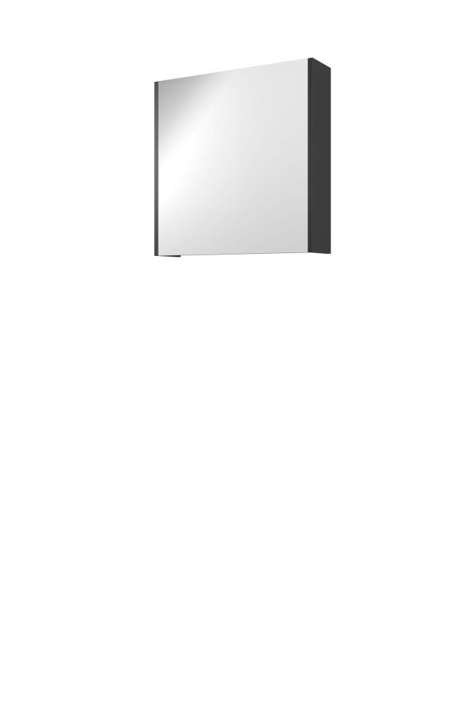 Proline Comfort spiegelkast met spiegels aan binnen- en buitenzijde en 1 deur 60 x 60 x 14 cm mat zwart
