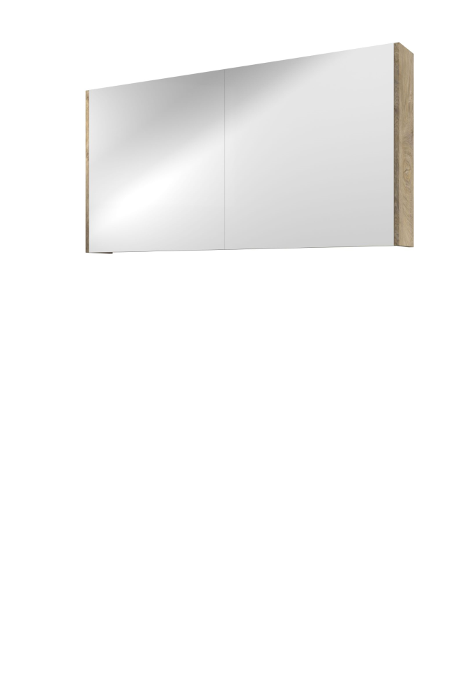 Proline Comfort spiegelkast met spiegels aan binnen- en buitenzijde en 2 deuren 120 x 60 x 14 cm raw oak