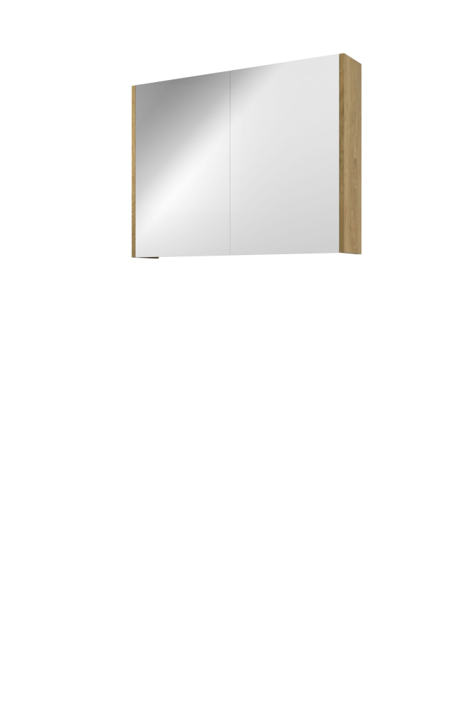 Proline Xcellent spiegelkast met 2 dubbel gespiegelde deuren 80 x 60 x 14 cm ideal oak