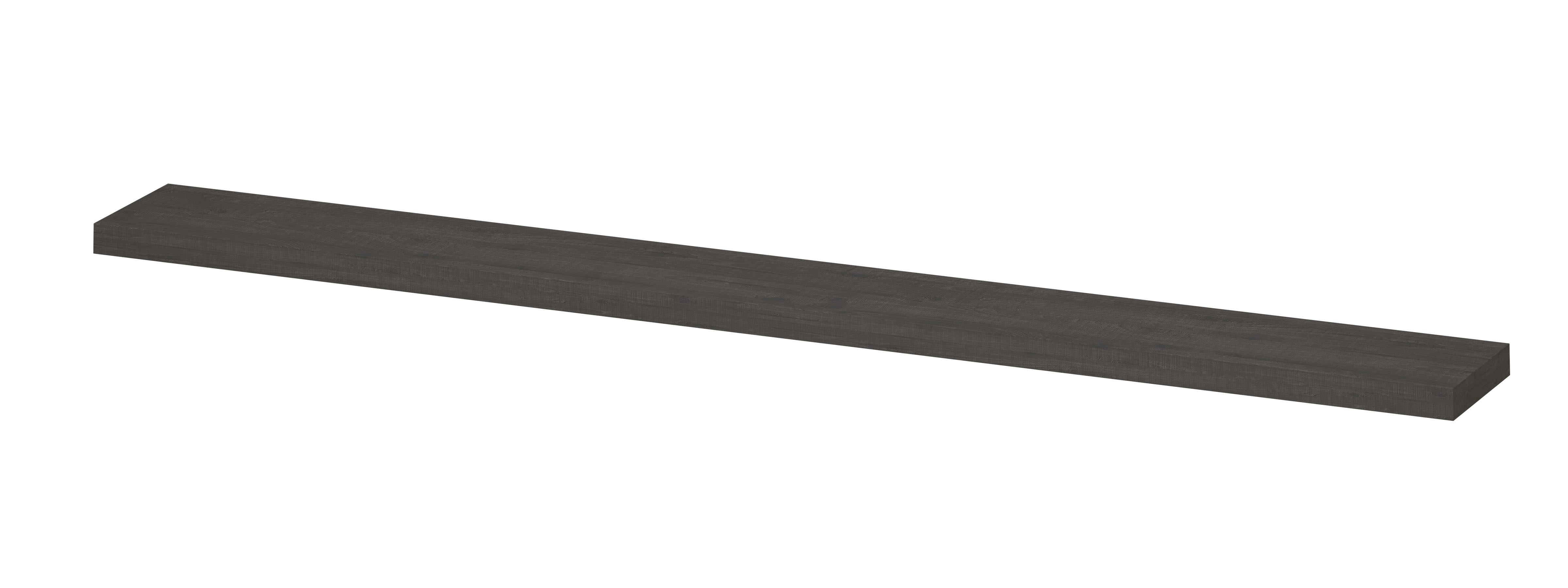 INK® wandplank in houtdecor 3,5cm dik variabele maat voor vrije ophanging inclusief blinde bevestiging 120-180x20x3,5cm, oer grijs