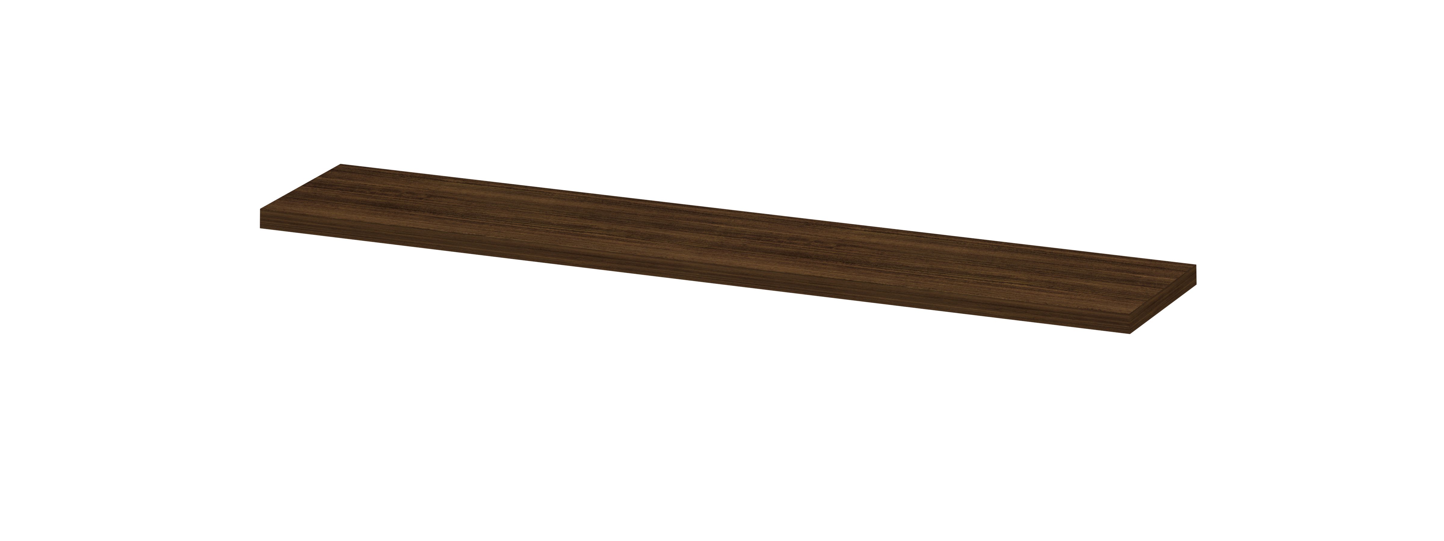 INK® wandplank in houtdecor 3,5cm dik variabele maat voor hoek opstelling inclusief blinde bevestiging 120-180x35x3,5cm, koper eiken