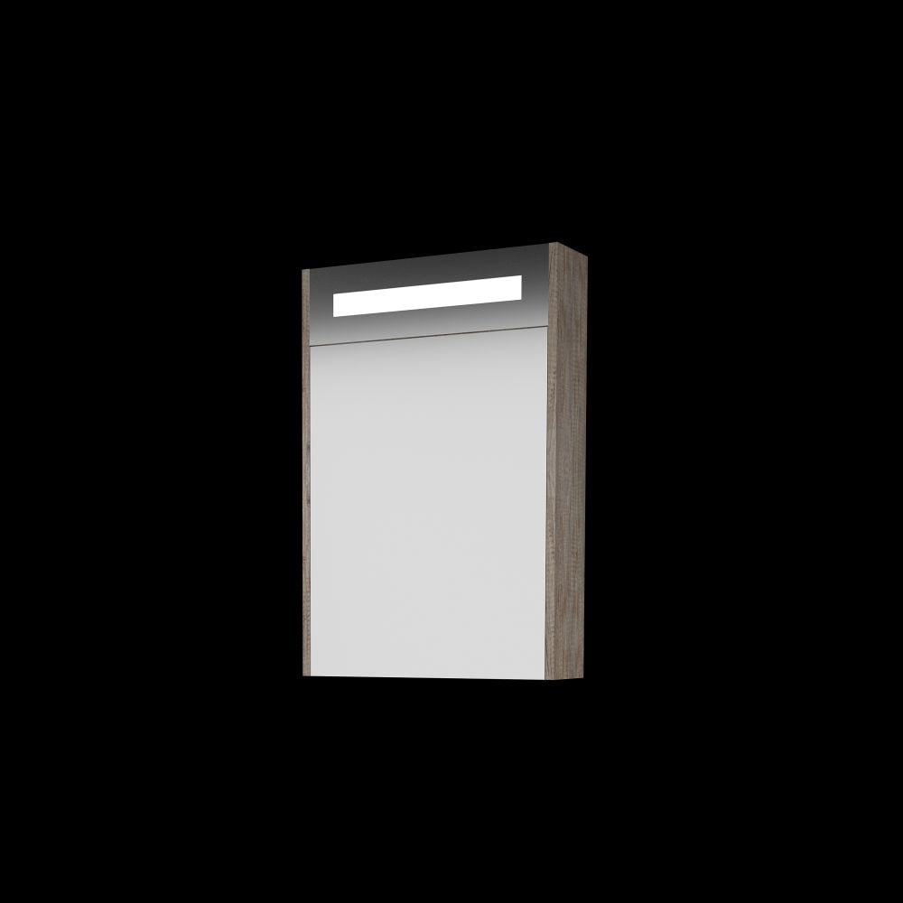 Basic Premium spiegelkast met geïntregeerde LED-verliching en spiegels aan buitenzijde op houten deur 50 x 60 x 14 cm scotch oak