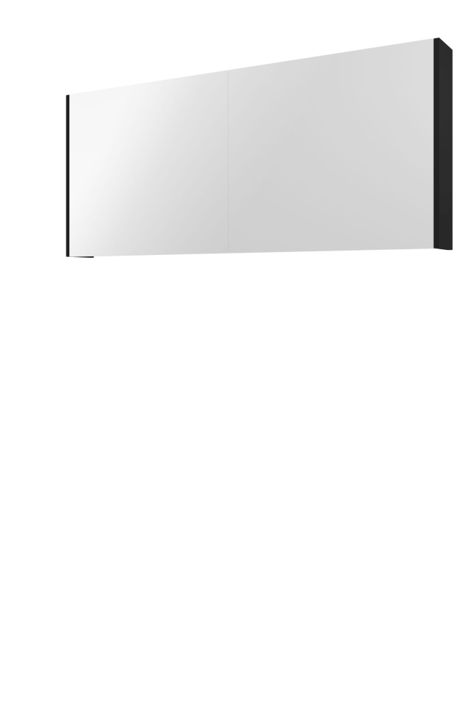 Proline Comfort spiegelkast met spiegels aan binnen- en buitenzijde en 3 deuren 140 x 60 x 14 cm mat zwart