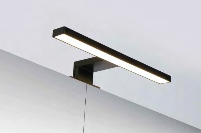 INK LED balk opbouw LED-verlichting geschikt voor spiegelkast en spiegel 70 cm mat zwart