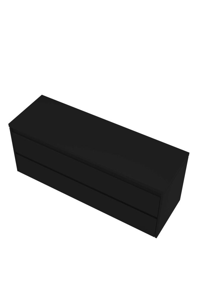 Proline Top wastafelonderkast met 2 laden symmetrisch en afdekplaat 140 x 46 x 52 cm, mat zwart