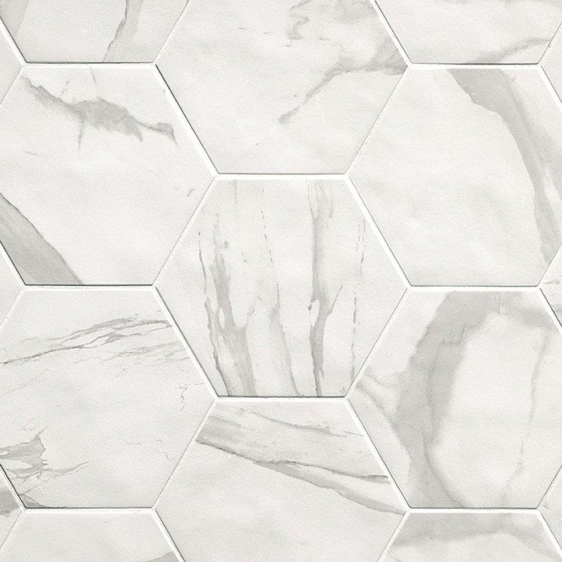 Fap Ceramiche Roma hexagon vloer- en wandtegel 21,6 x 25 cm, statuario mat