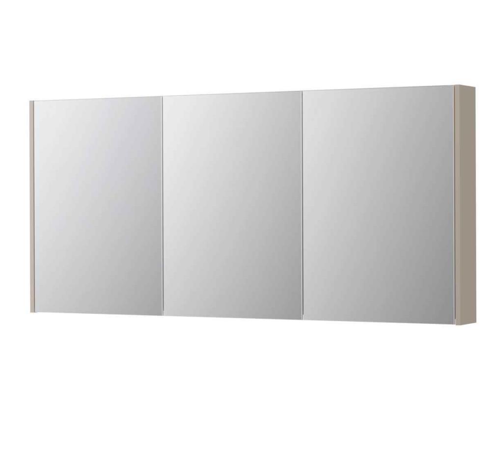 INK SPK2 spiegelkast met 3 dubbelzijdige spiegeldeuren, 6 verstelbare glazen planchetten, stopcontac