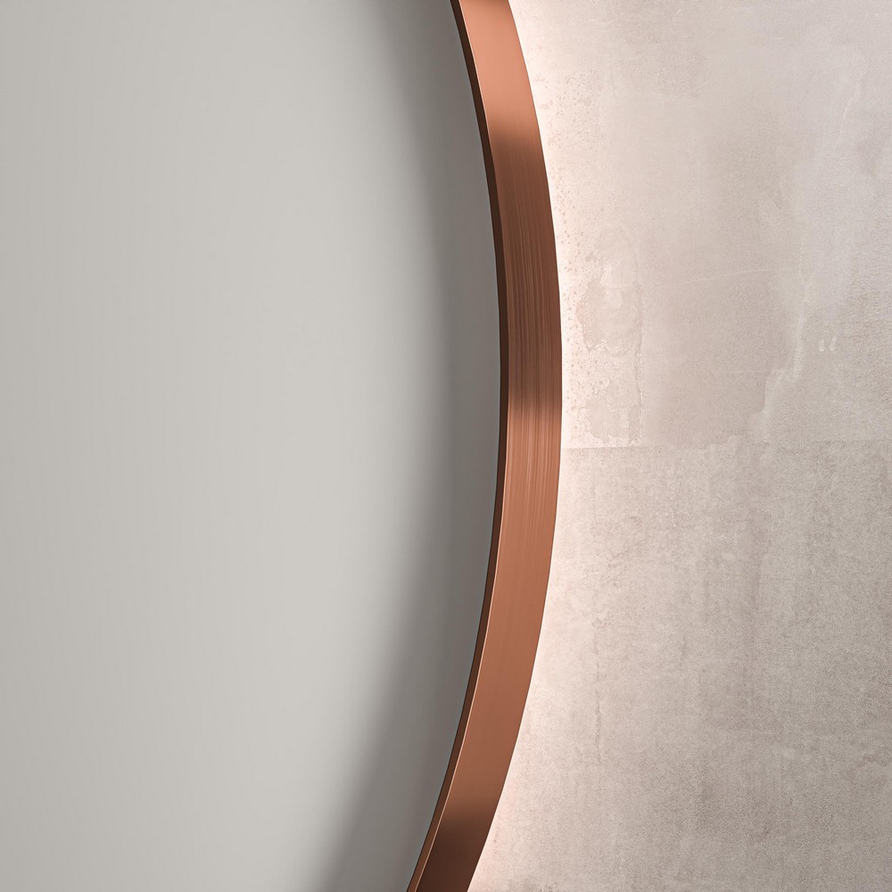 INK SP17 ronde spiegel voorzien van dimbare LED-verlichting verwarming en colour-changing ø 40 cm geborsteld koper