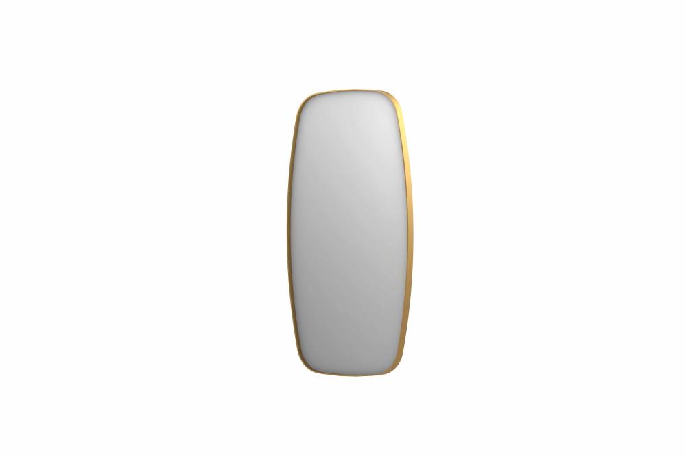 INK® SP29 contour spiegel, rechthoekig met afgeronde hoeken verzonken in kader 50 x 4 x 100 cm, geborsteld mat goud