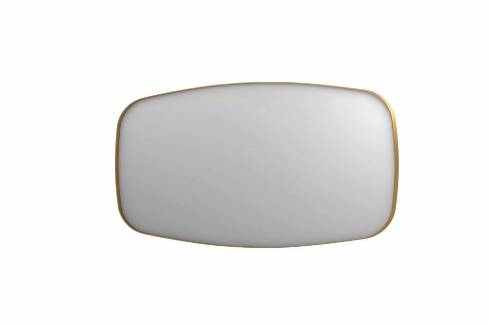 INK® SP29 contour spiegel, rechthoekig met afgeronde hoeken verzonken in kader 160 x 4 x 80 cm, geborsteld mat goud