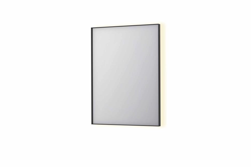 INK® SP32 rechthoekige spiegel in stalen kader met dimbare indirect LED-verlichting, spiegelverwarming, color changing, en schakelaar 60 x 4 x 80 cm,