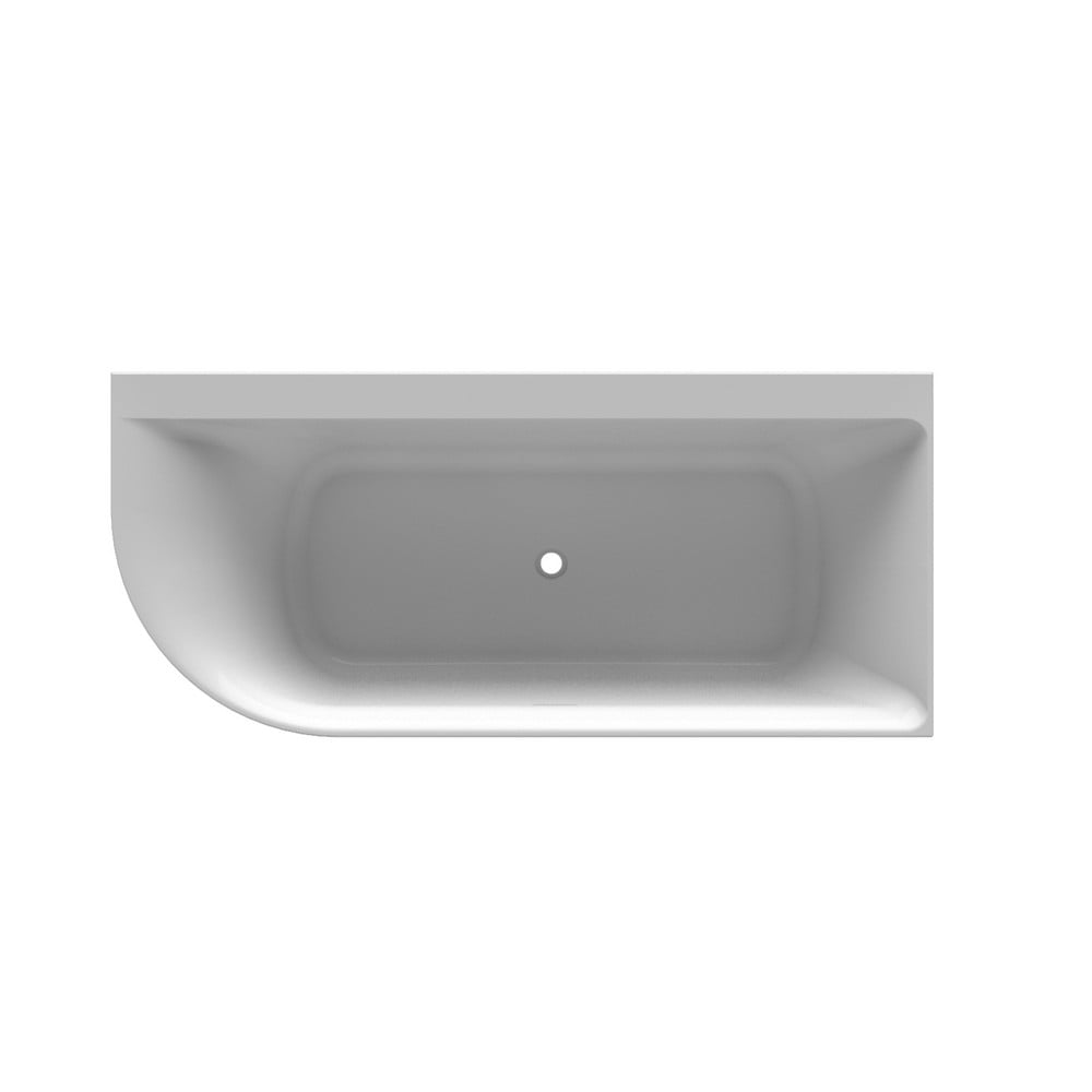 Sub half vrijstaand bad rechts (ronding links) 180 x 80 cm mat wit