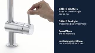 GROHE Minta 1 gats keukenkraan met uittrekbare handdouche Dualspray hard graphite