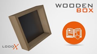 LoooX Wood Box massief eiken box met achterplaat 60x30x10 cm old grey matzwart