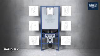 GROHE Rapid SLX 3 in 1 inbouwreservoir voor douche wc 113 x 50 cm met frame wandbevestiging en bedieningspaneel Skate Cosmopolitan S chroom