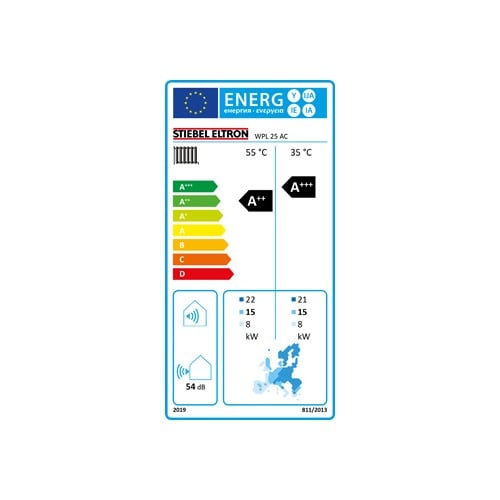 Stiebel Eltron WPL lucht/water warmtepomp WPL 25 AC met energielabel A++