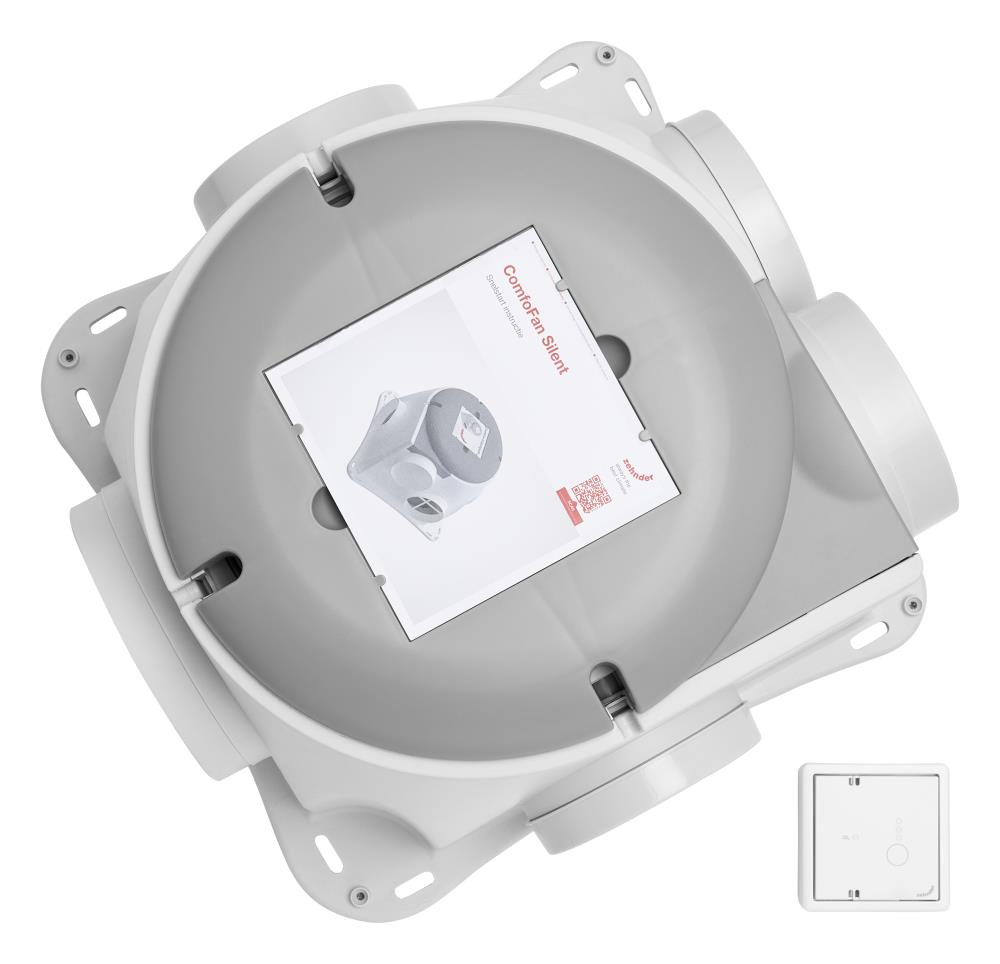 Zehnder Group Nederland B.V. Zehnder ComfoFan Silent set co2 pakket 425 m3 h inclusiefRF CO2 sensor randaarde