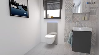 Geberit Monolith Plus sanitairmodule voor hangend toilet 101x50x10,6 cm, wit